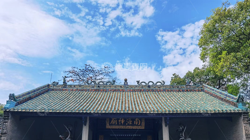 高清大图下载【趣麦麦图】古庙蓝天传统建筑