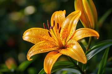 盛开的黄色百合花