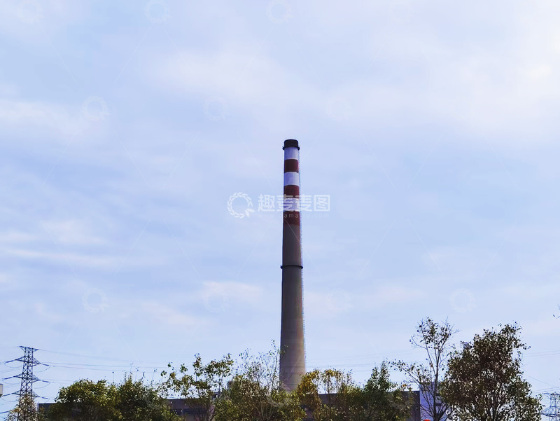 高清大图下载【趣麦麦图】工业风烟囱天际线景观