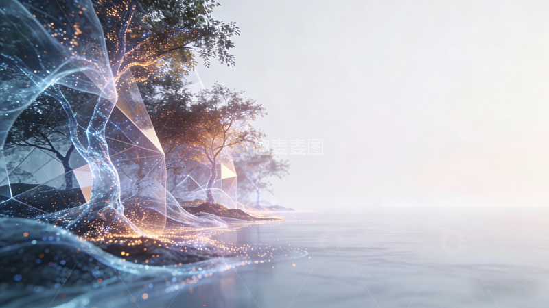 高清大图下载【趣麦麦图】未来感自然场景数字艺术