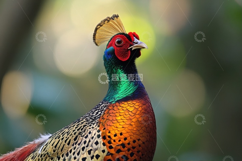 高清大图下载【趣麦麦图】一只花毛山鸡