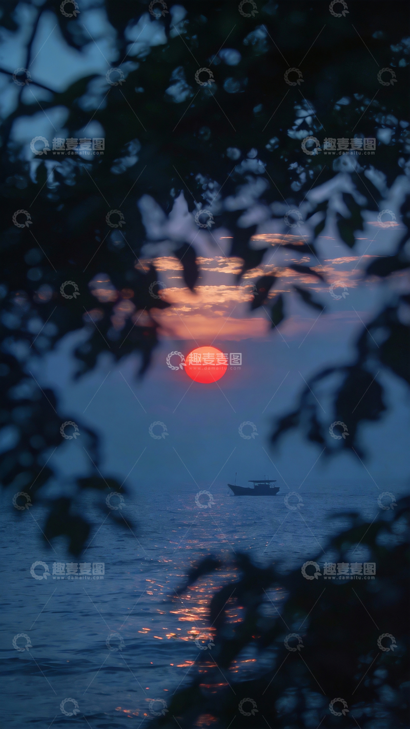 源文件下载【趣麦麦图】富士滤镜下的孤舟朝阳3