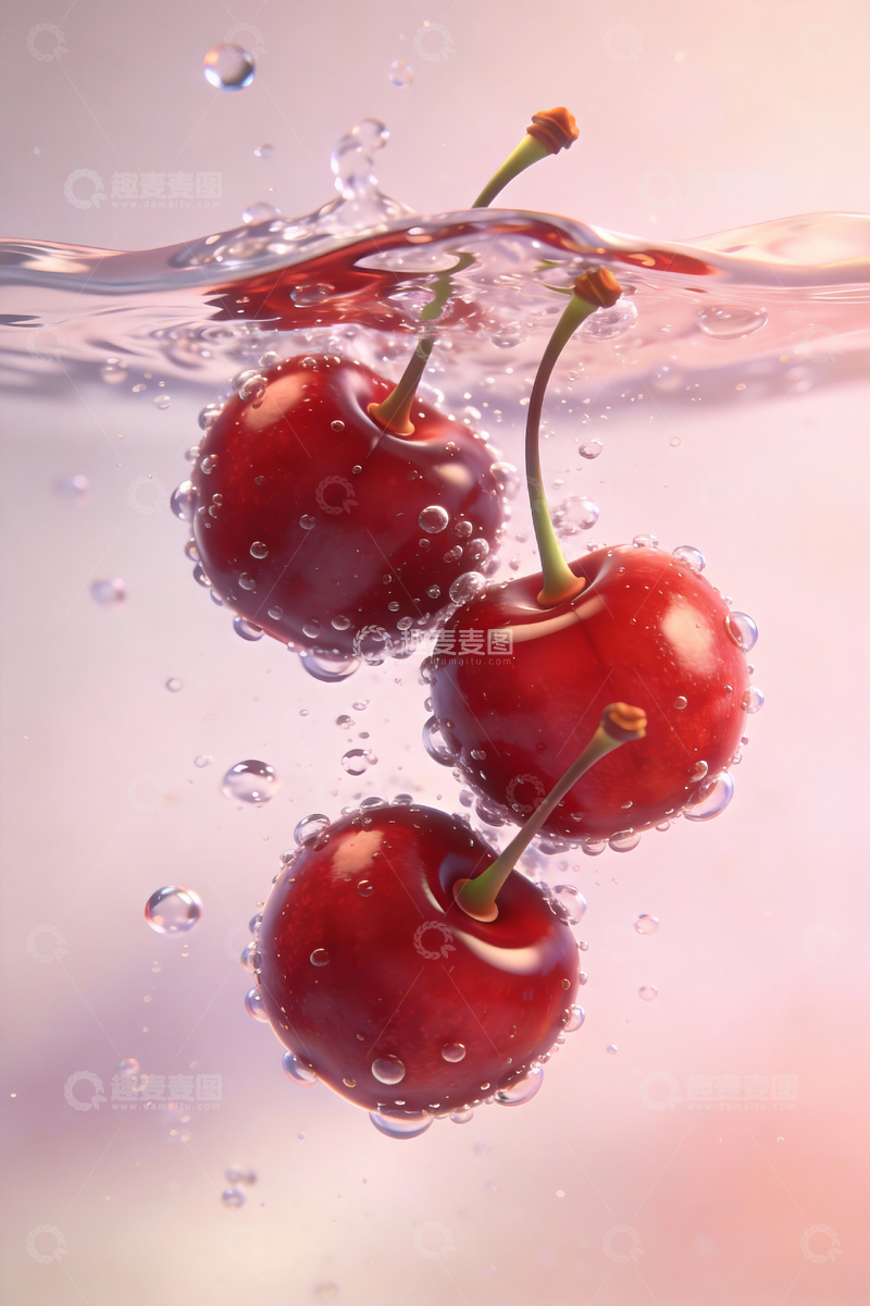 源文件下载【趣麦麦图】掉入水中的樱桃3