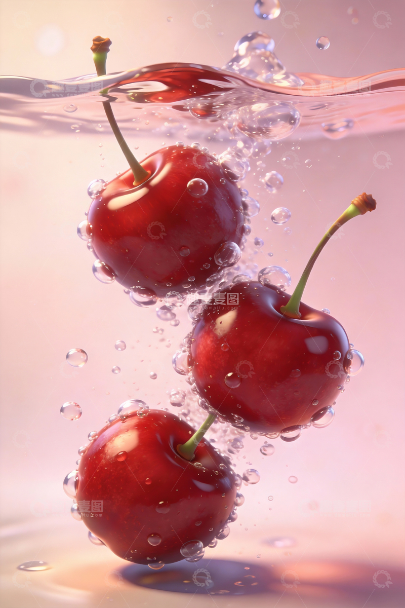 源文件下载【趣麦麦图】掉入水中的樱桃2