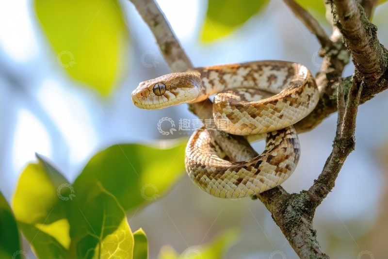 高清大图下载【趣麦麦图】一条浅色的花蛇