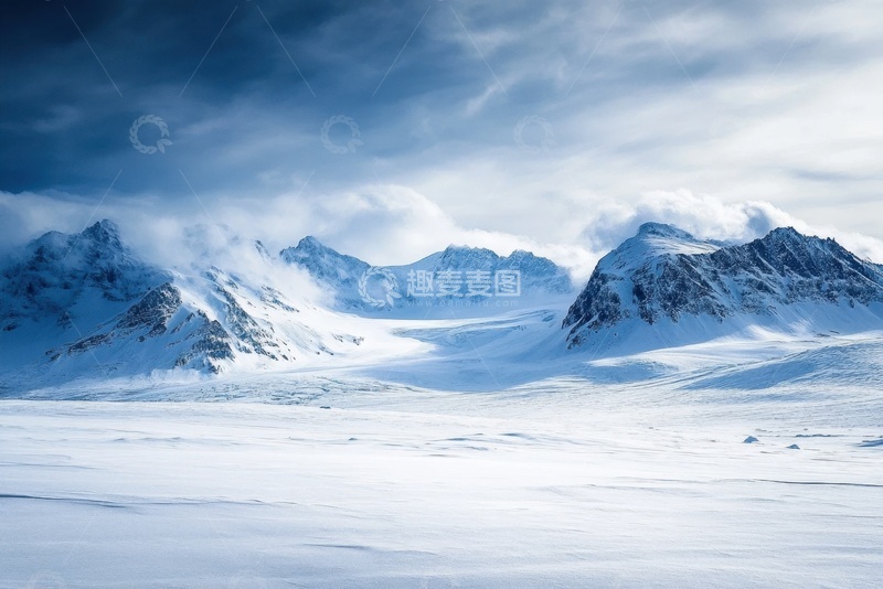 高清大图下载【趣麦麦图】白雪雪地天空云朵