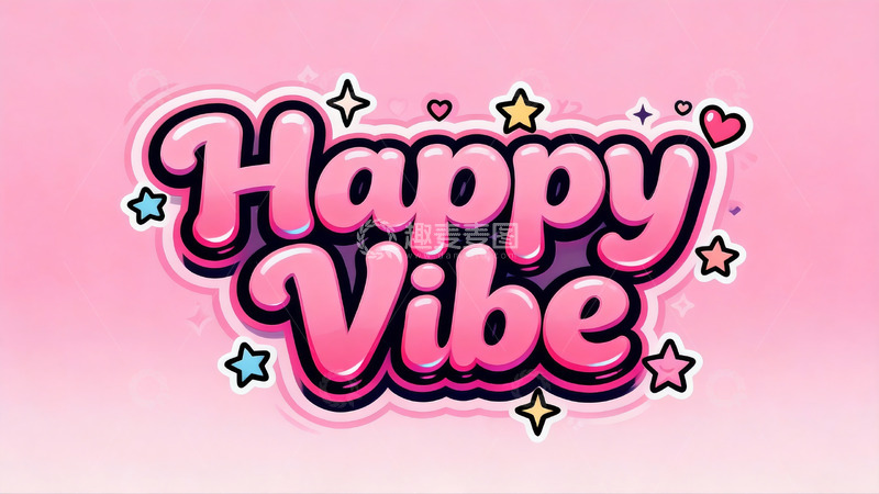 高清大图下载【趣麦麦图】甜酷粉系涂鸦风少女心艺术字3