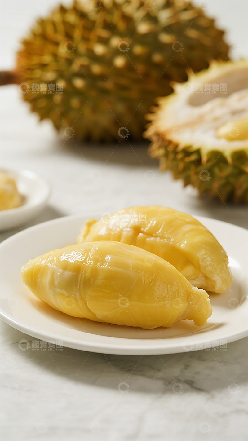 高清大图下载【趣麦麦图】榴莲果肉特写美食摄影