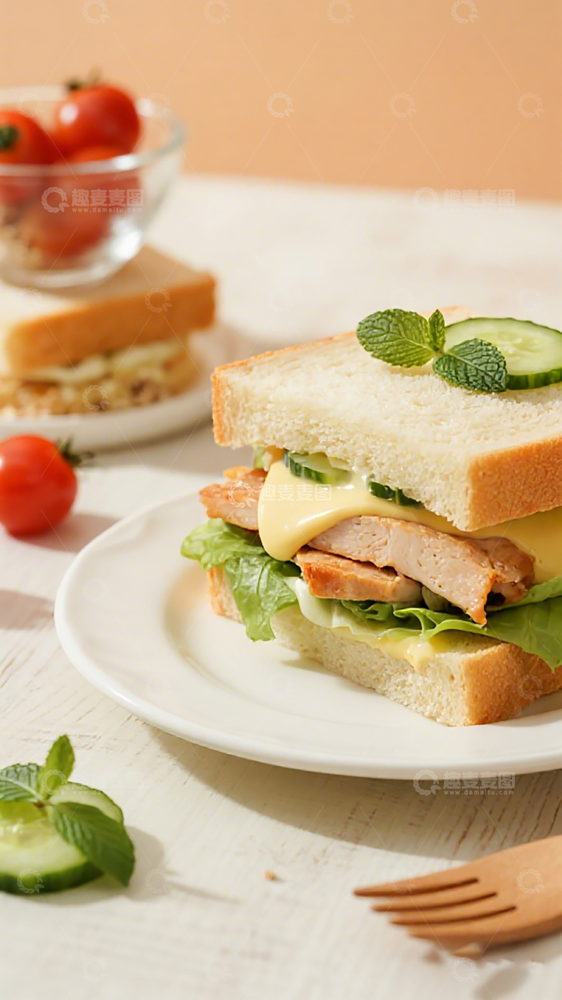 高清大图下载【趣麦麦图】清新三明治美食摄影