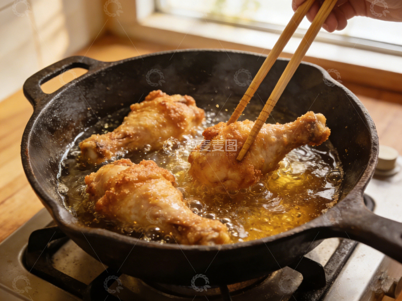 高清大图下载【趣麦麦图】家常炸鸡铁板烹饪美食摄影