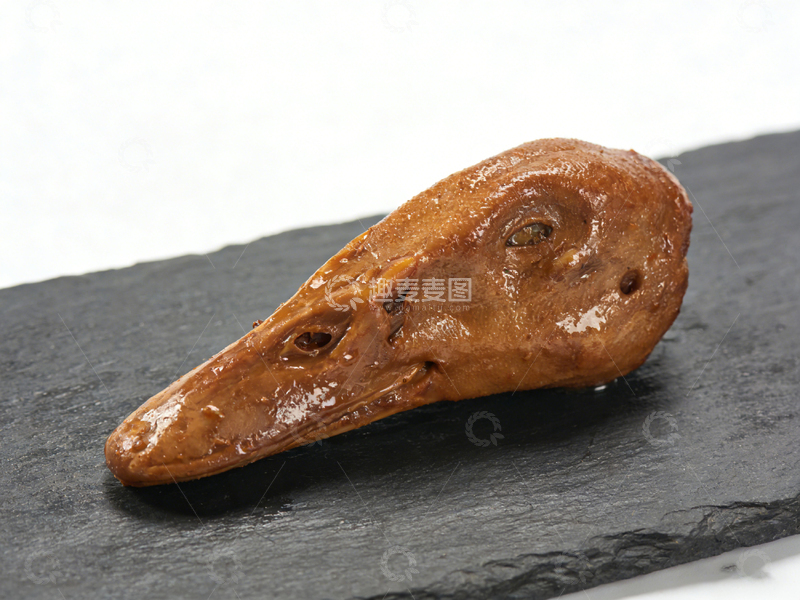 高清大图下载【趣麦麦图】石板上的卤味鸭头