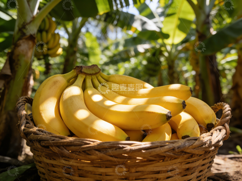 高清大图下载【趣麦麦图】田园风光香蕉丰收篮