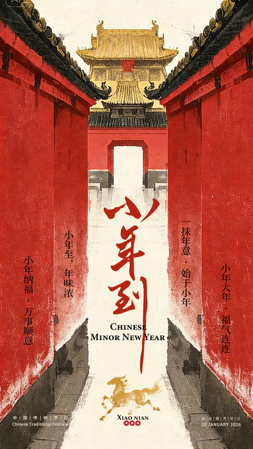 古韵小年节日宣传海报设计