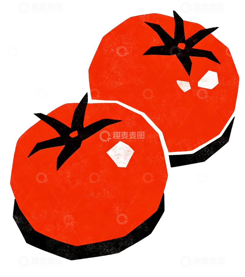 源文件下载【趣麦麦图】丝网印刷极简西红柿3