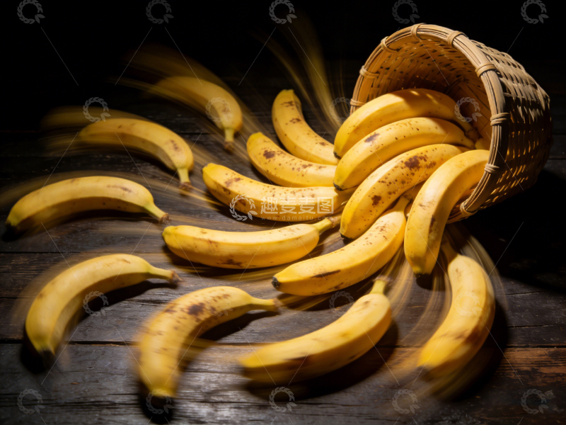 高清大图下载【趣麦麦图】静物摄影香蕉倾倒场景