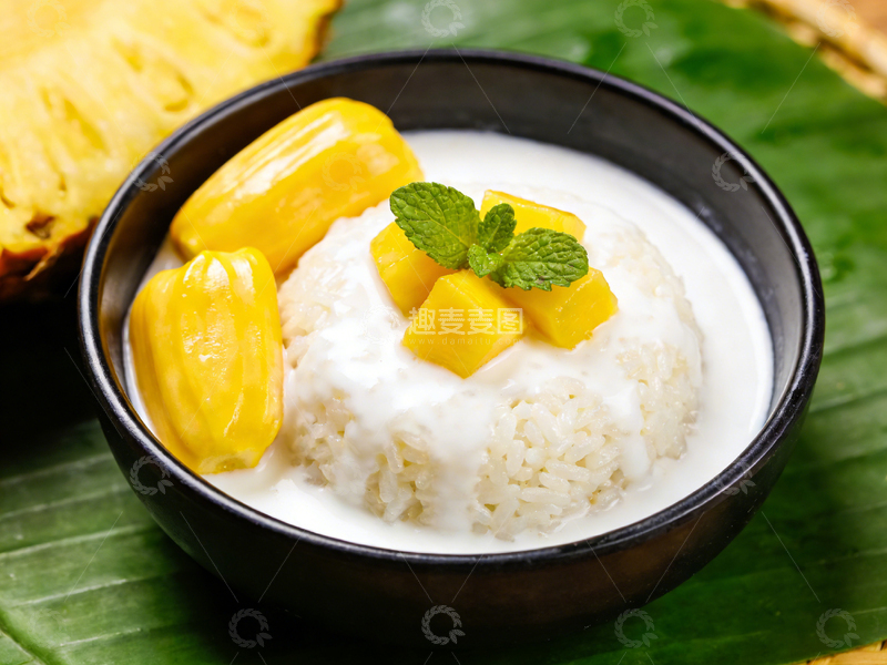 高清大图下载【趣麦麦图】芒果糯米饭美食特写
