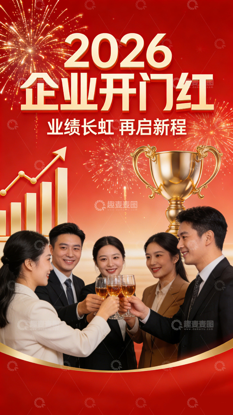 高清大图下载【趣麦麦图】2026企业庆祝海报设计素材