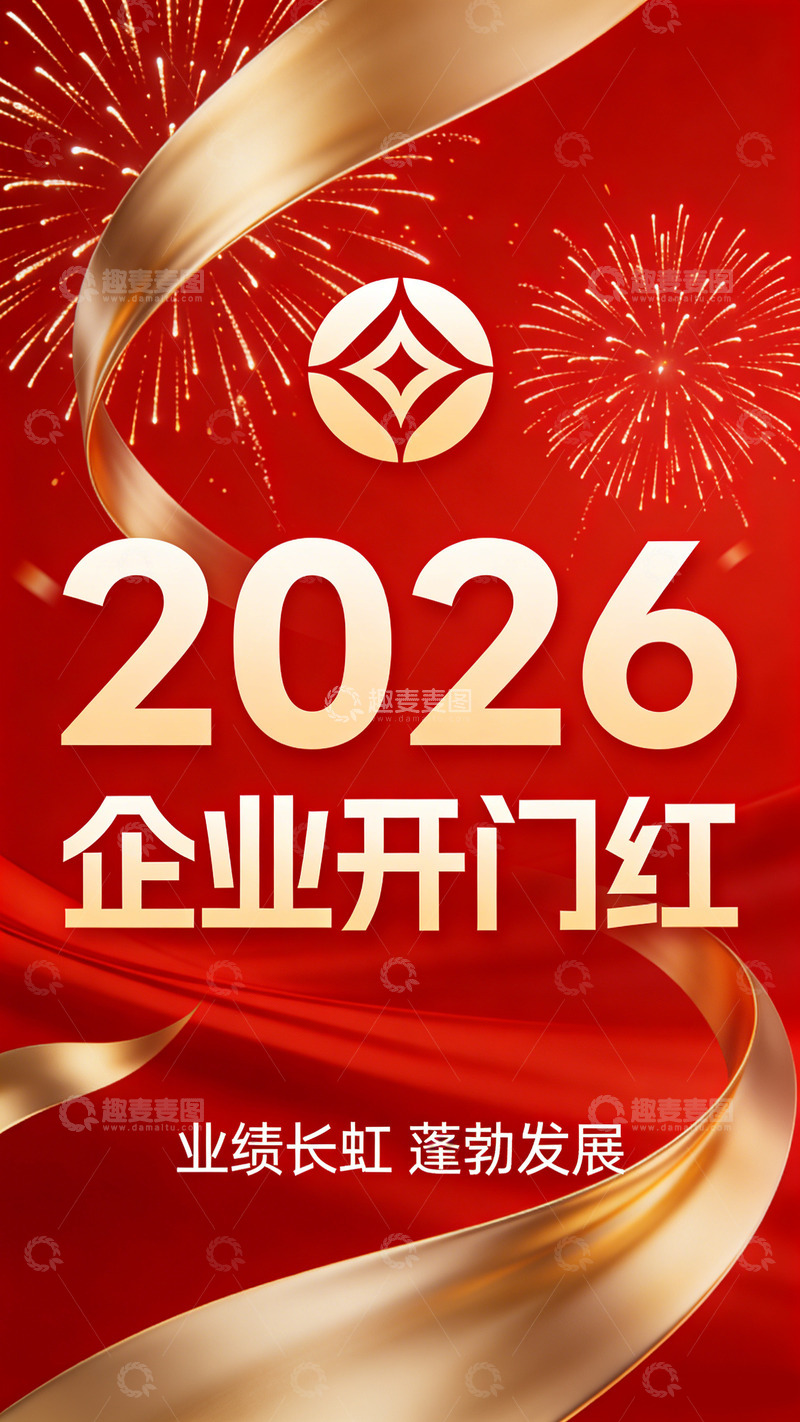 高清大图下载【趣麦麦图】2026企业开门红庆祝海报