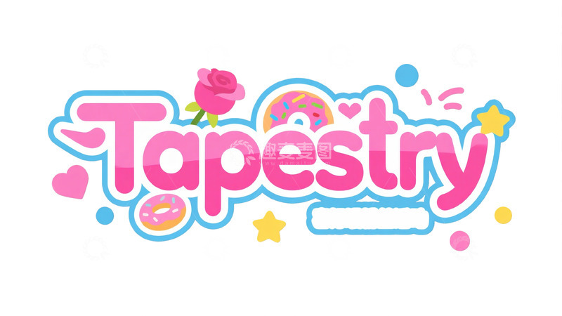 高清大图下载【趣麦麦图】粉蓝撞色趣味艺术字4