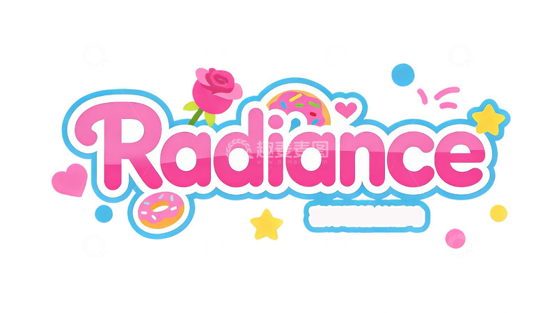 高清大图下载【趣麦麦图】粉蓝撞色趣味艺术字3