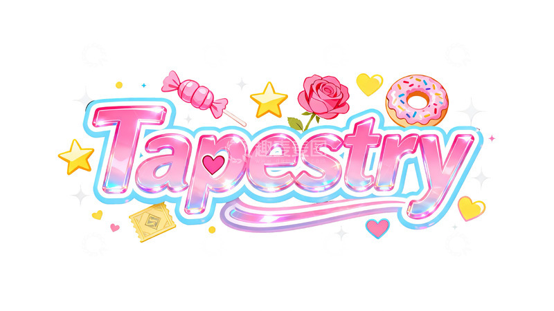 高清大图下载【趣麦麦图】梦幻粉蓝渐变艺术字4