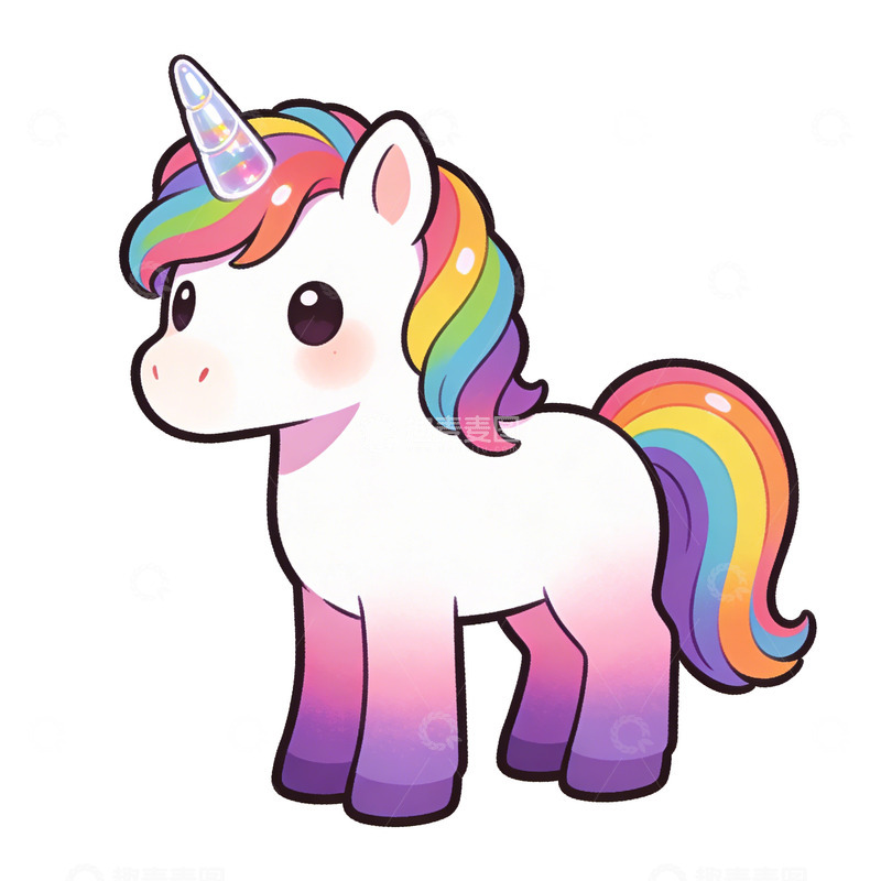 高清大图下载【趣麦麦图】独角兽手绘图