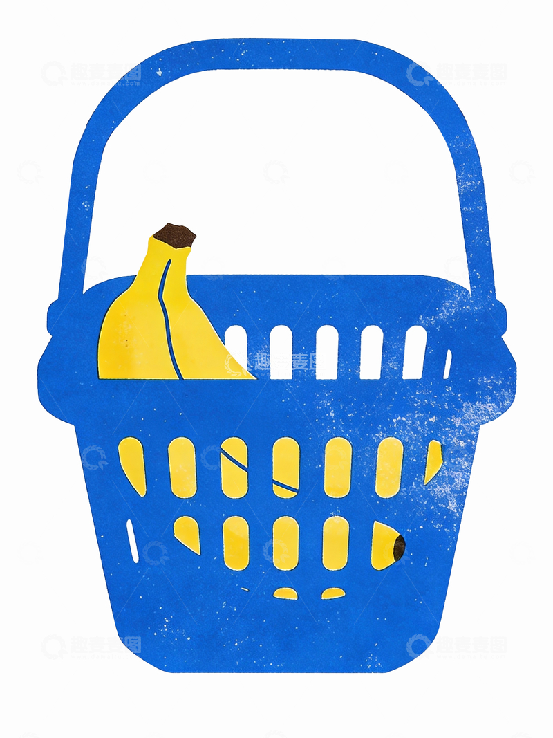 源文件下载【趣麦麦图】丝网印刷风格篮子里的香蕉6