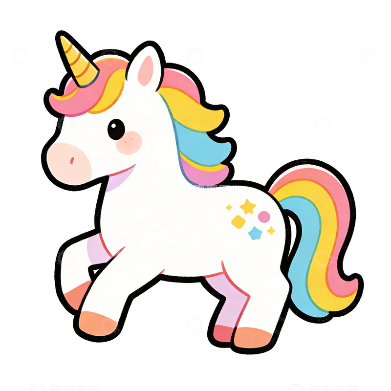 高清大图下载【趣麦麦图】奔跑的独角兽