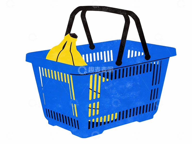 源文件下载【趣麦麦图】丝网印刷风格篮子里的香蕉4