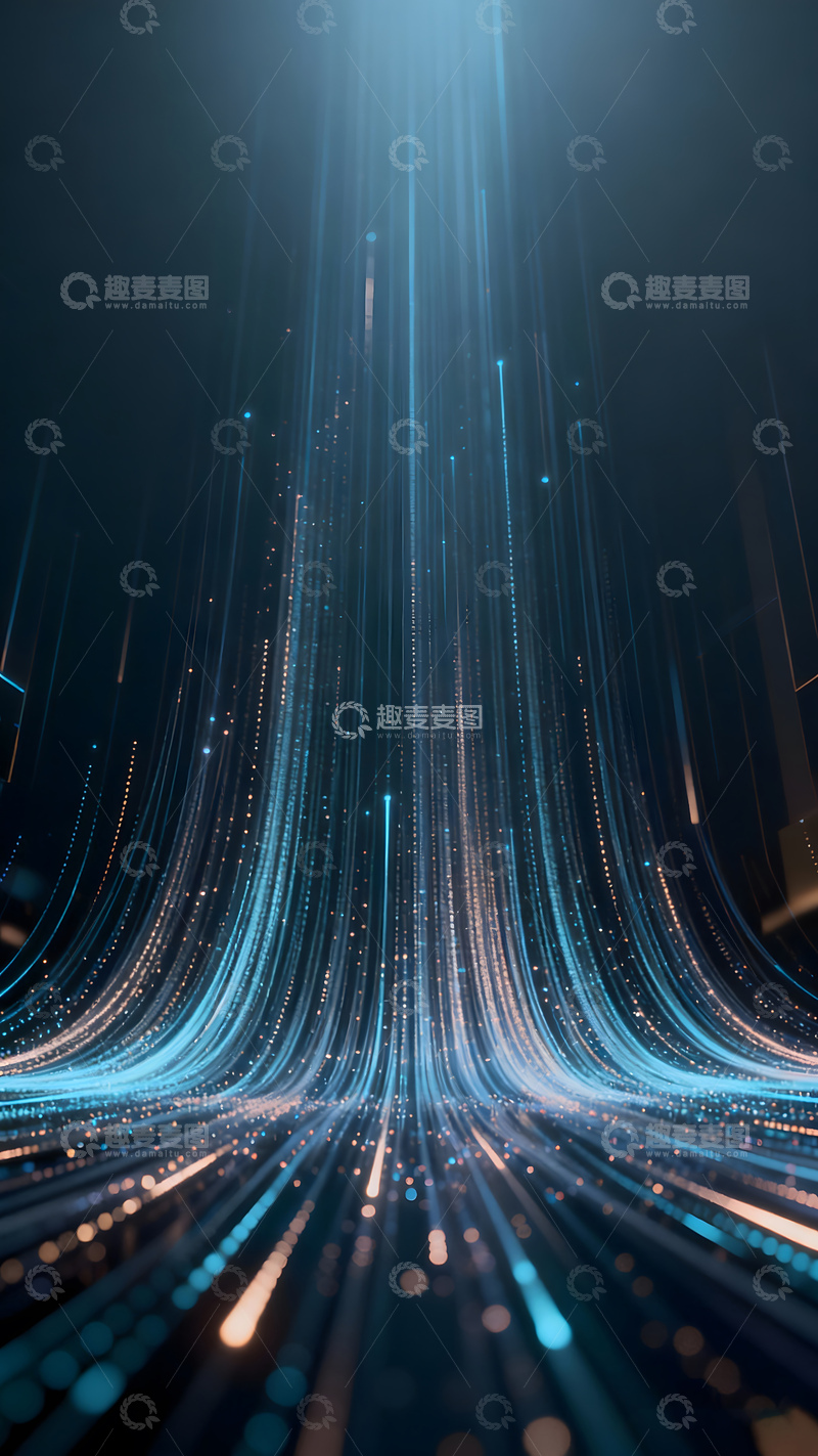 高清大图下载【趣麦麦图】科技光效光纤隧道视觉背景