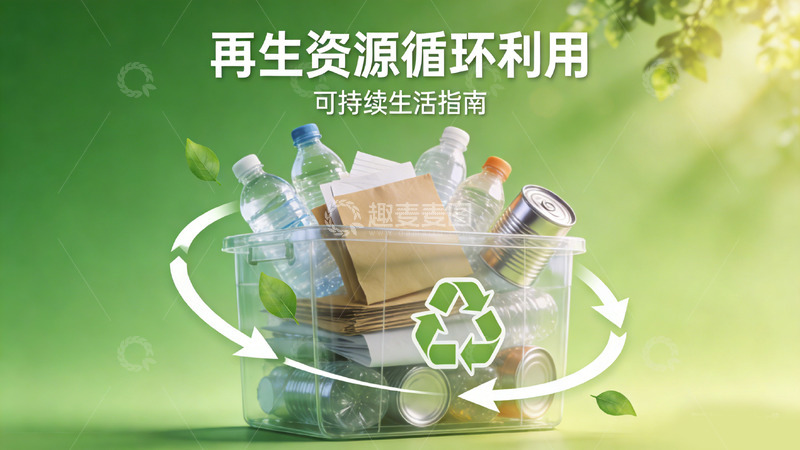 高清大图下载【趣麦麦图】绿色循环利用环保海报