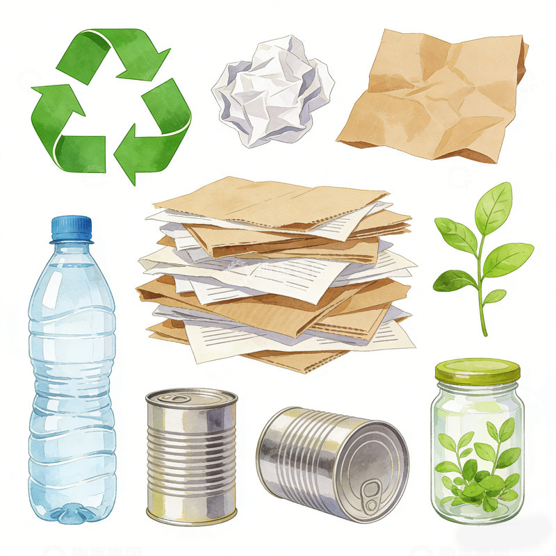高清大图下载【趣麦麦图】环保主题插画设计素材