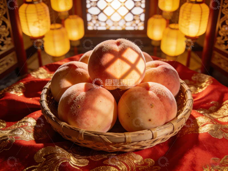 高清大图下载【趣麦麦图】中式风格桃子摆设装饰摄影