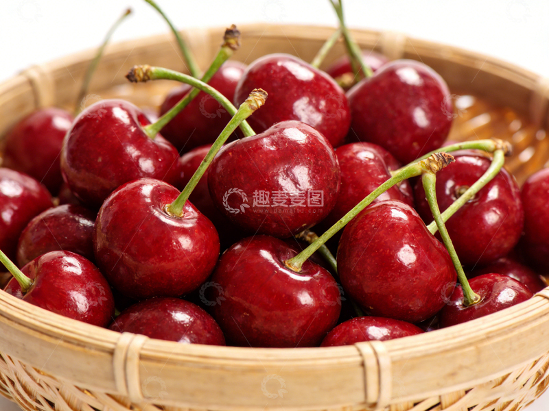 高清大图下载【趣麦麦图】篮中红樱桃新鲜水果摄影