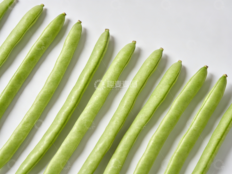 高清大图下载【趣麦麦图】绿色四季豆平铺摄影