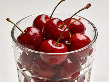 玻璃碗中的樱桃