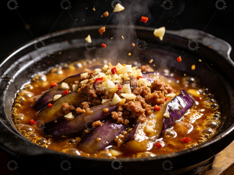 高清大图下载【趣麦麦图】中式炖茄子美食摄影