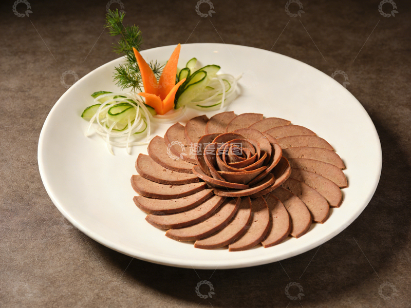 高清大图下载【趣麦麦图】精致摆盘熟食猪肝美食摄影