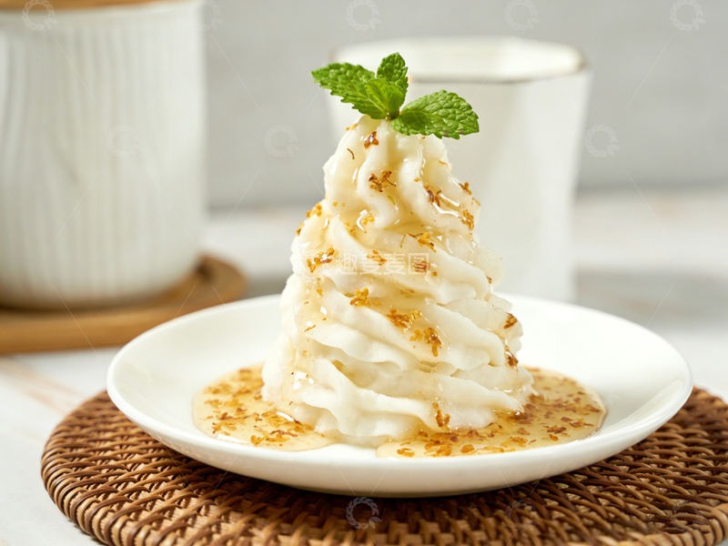 高清大图下载【趣麦麦图】精致甜品奶油堆叠美食摄影图片