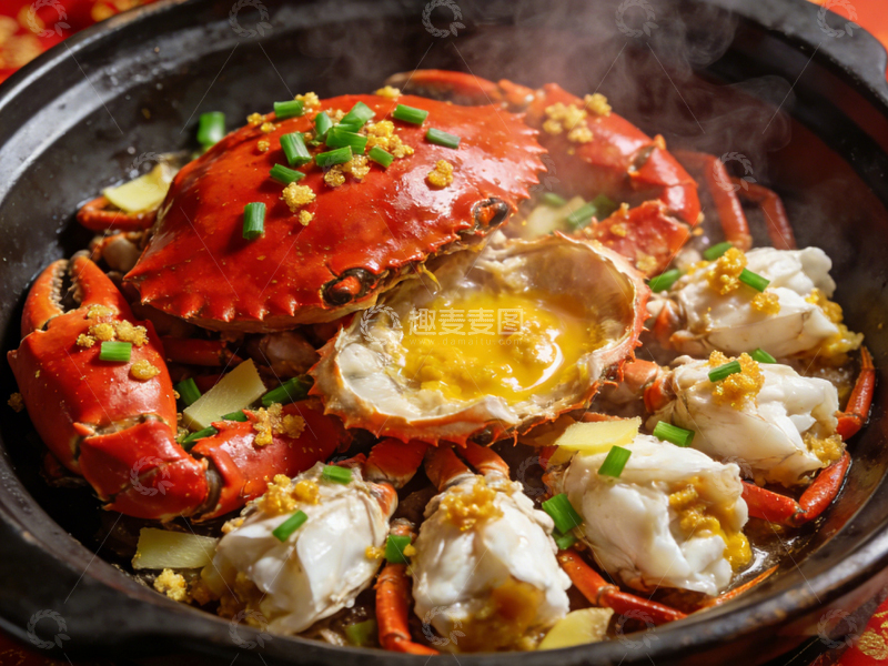 高清大图下载【趣麦麦图】砂锅香辣蟹美食料理