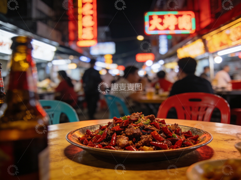 高清大图下载【趣麦麦图】夜市美食香辣盘