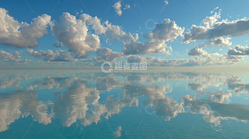 高清大图下载【趣麦麦图】蓝天白云倒影风景图