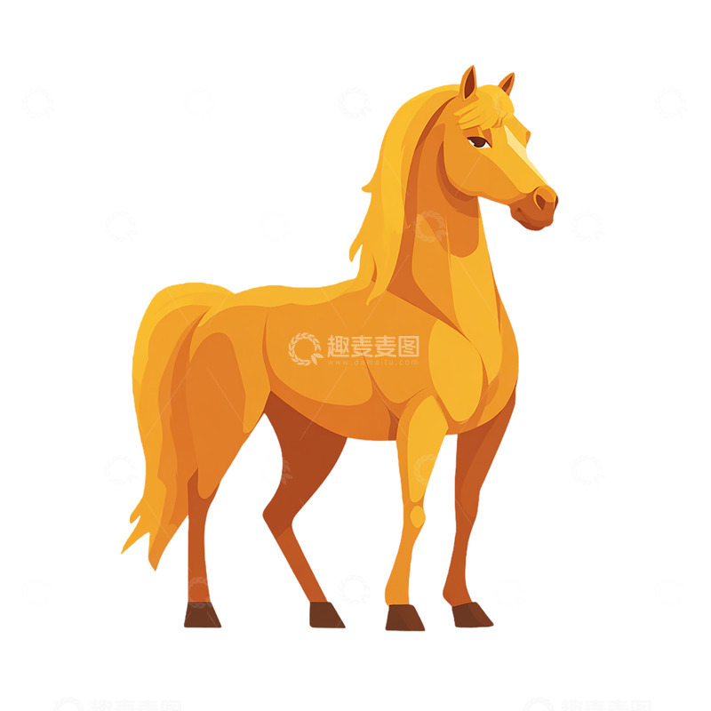 高清大图下载【趣麦麦图】卡通插画马设计元素