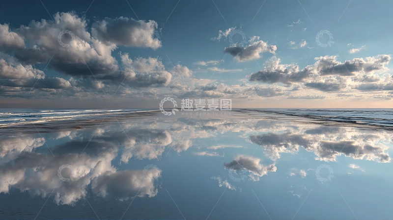 高清大图下载【趣麦麦图】天空之镜云彩倒影