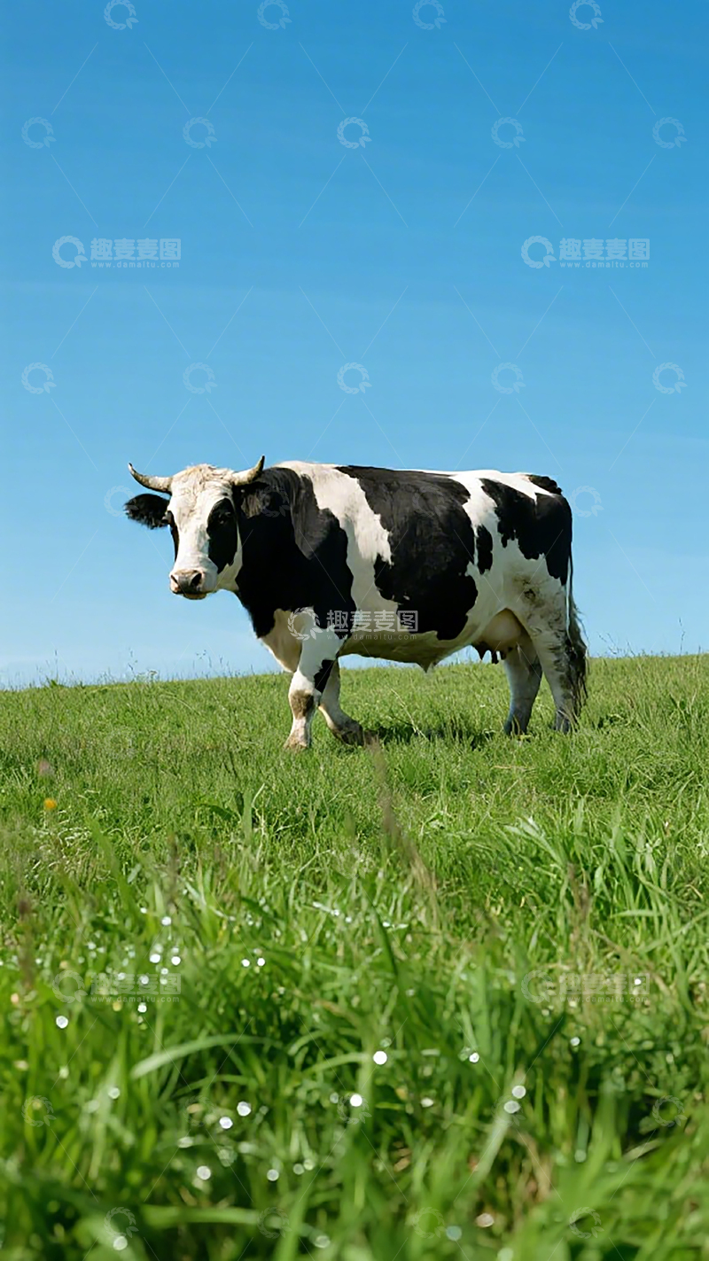 高清大图下载【趣麦麦图】田园风光奶牛行走草地