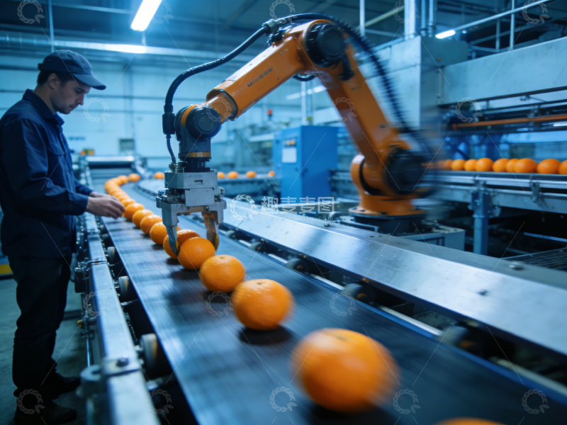 高清大图下载【趣麦麦图】现代化橙果加工自动化