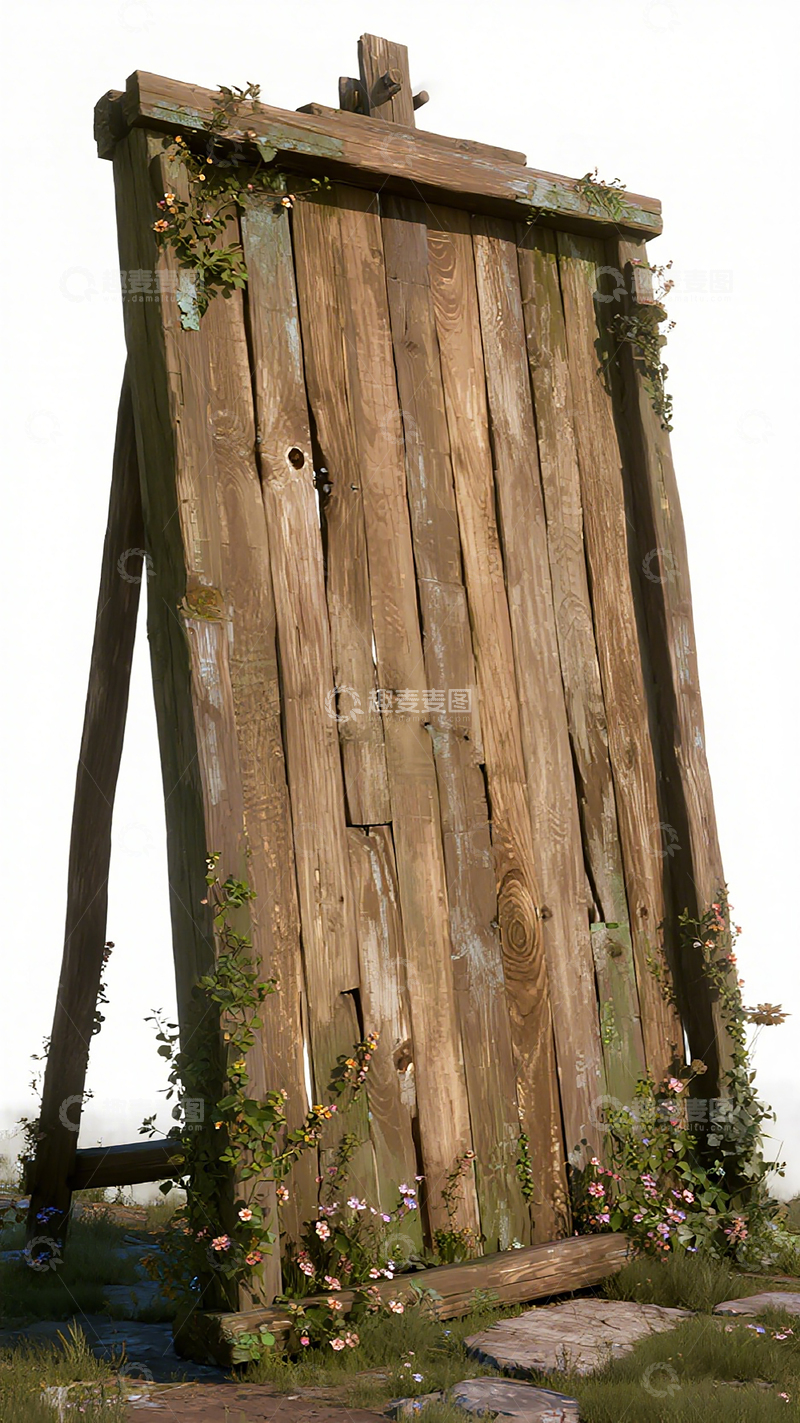 高清大图下载【趣麦麦图】古木门老旧田园风素材
