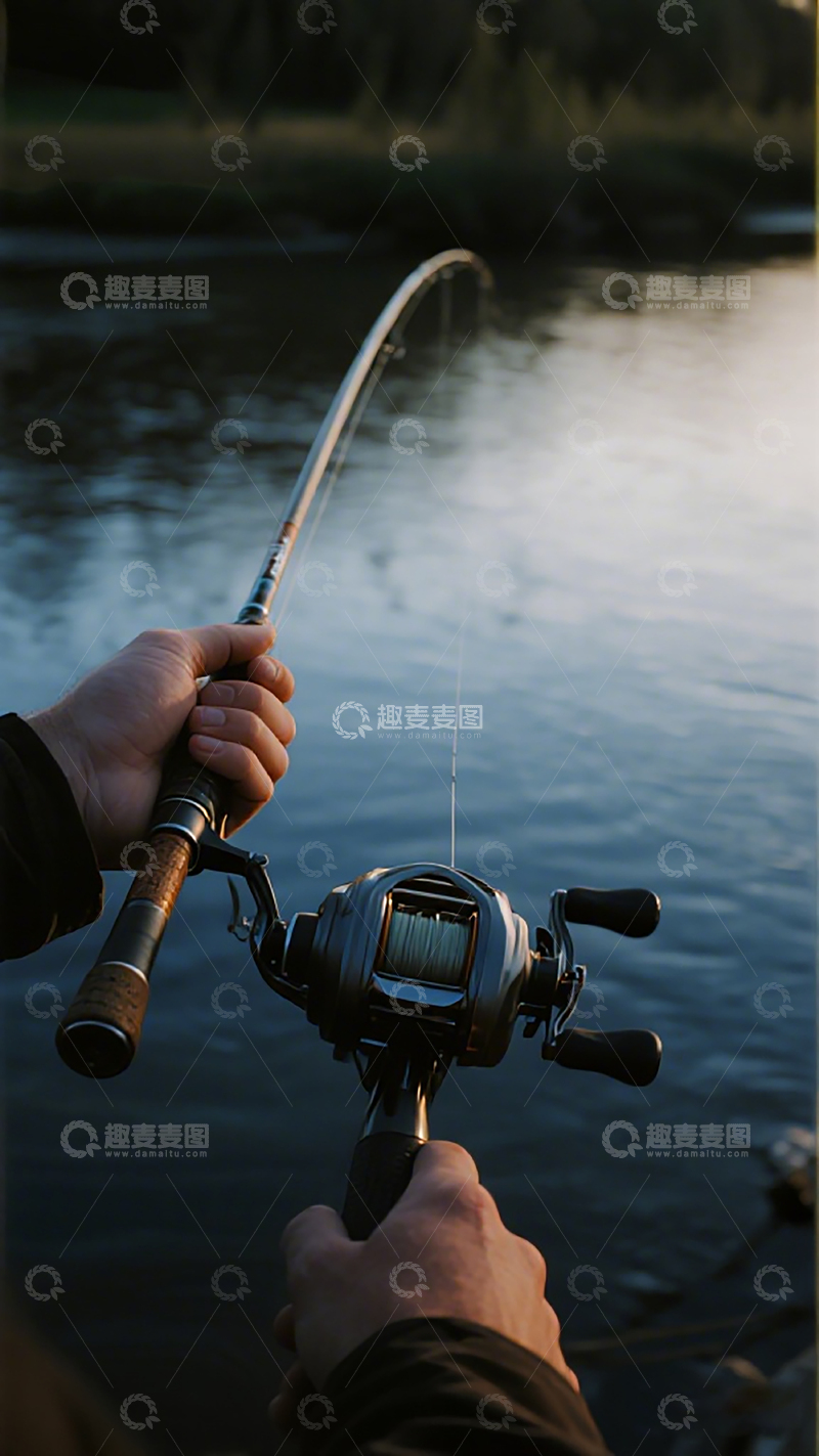 高清大图下载【趣麦麦图】垂钓河畔宁静时光