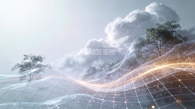 高清大图下载【趣麦麦图】未来科技云景数字艺术