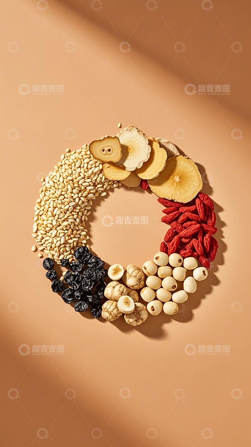 高清大图下载【趣麦麦图】环形中药材组合